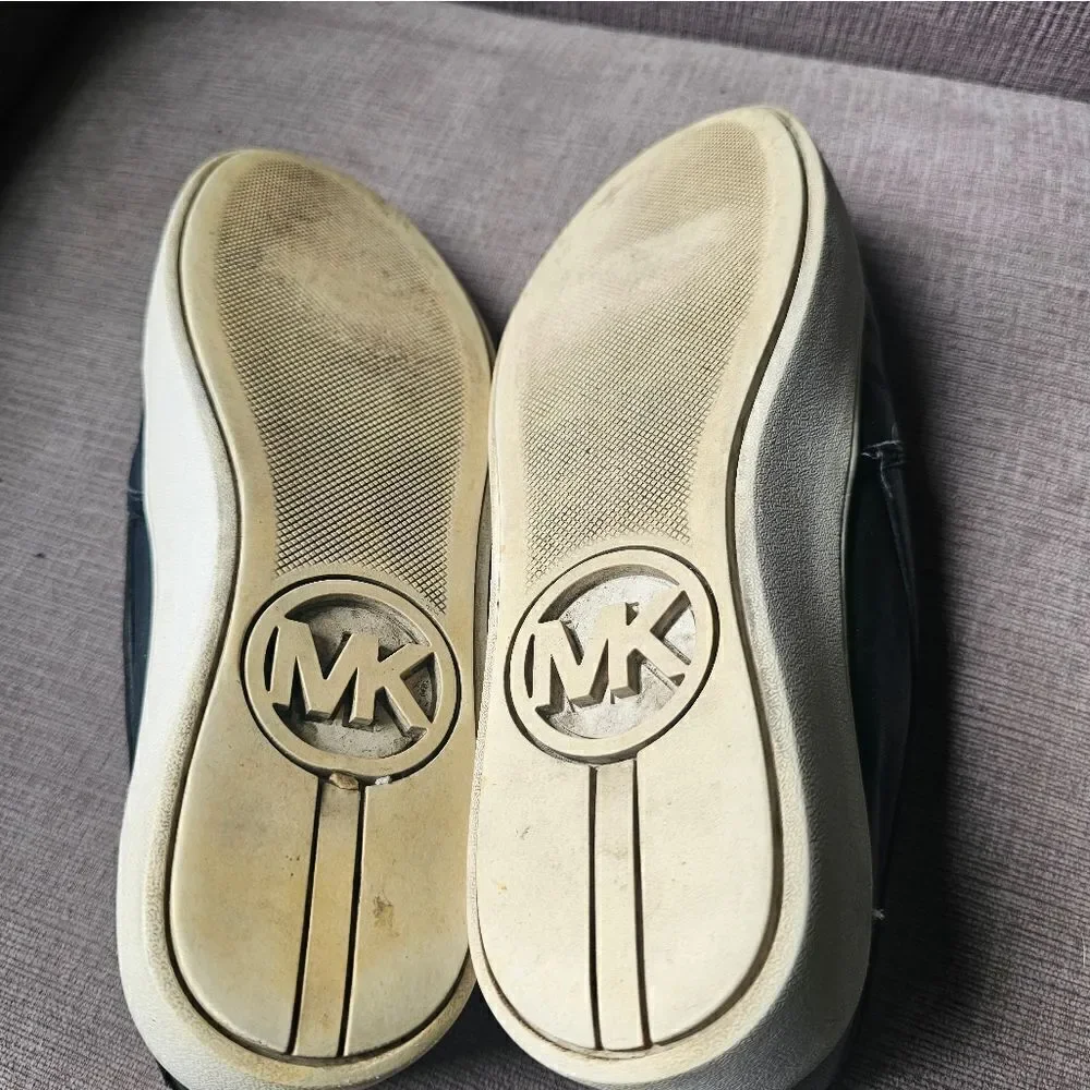 Michael Kors black and gold star slip on shoes. Sz 7